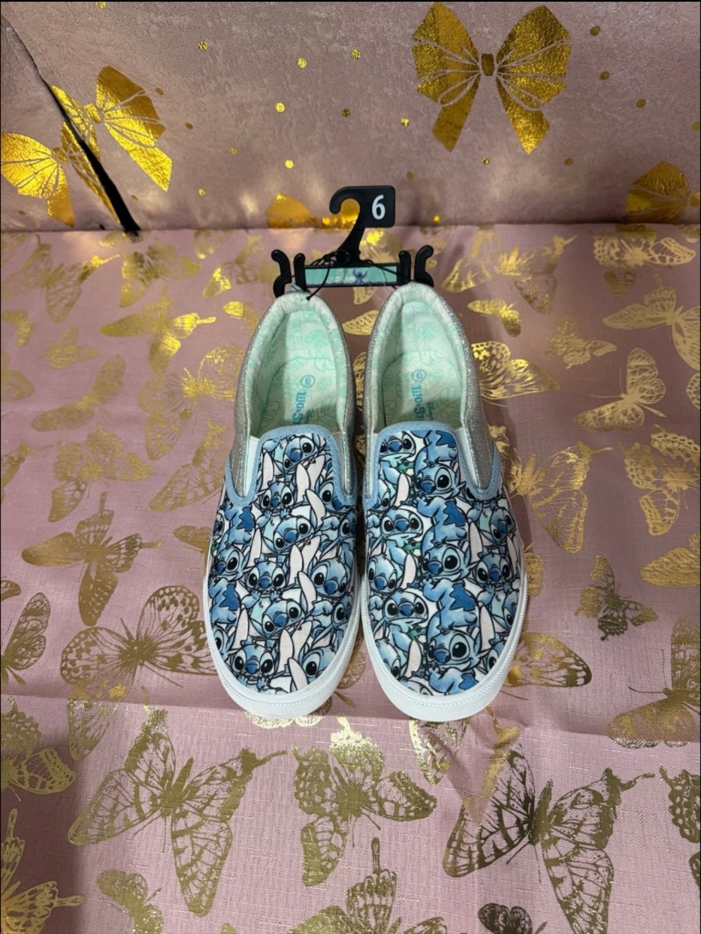 Kids Blue Stitch Slip-On Sneakers - big kids Size 6